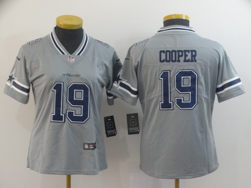 Women Dallas Cowboys #19 Cooper Grey Nike Vapor Untouchable Limited NFL Jersey->women nfl jersey->Women Jersey
